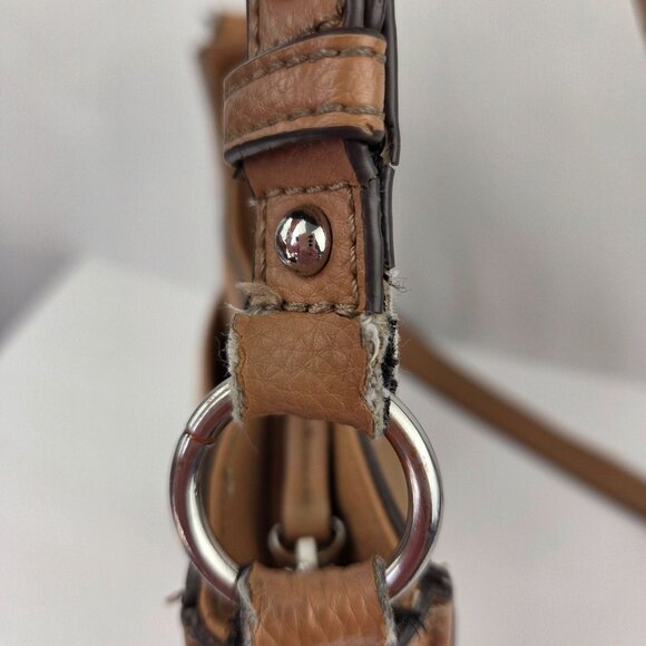 Tignanello Pebbled Leather Xbody Messenger Bag Light Tan - Picture 10 of 15